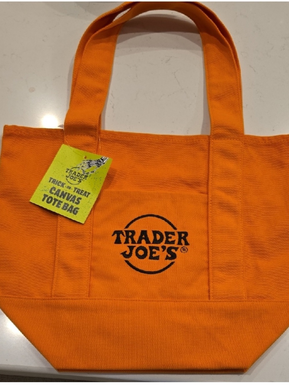 New W/Tag TRADER JOES Canvas Tote Bags Trader Joes  TOTE BAG Orange  13 In